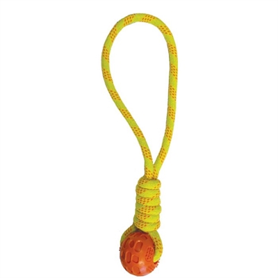 Happy pet spoel en bal tugger geel / oranje