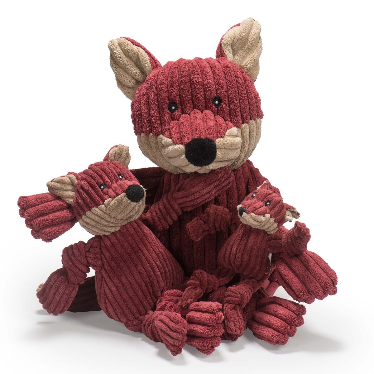 Hugglehounds sly fox knottie® knuffel large 36 cm – stevig & zacht