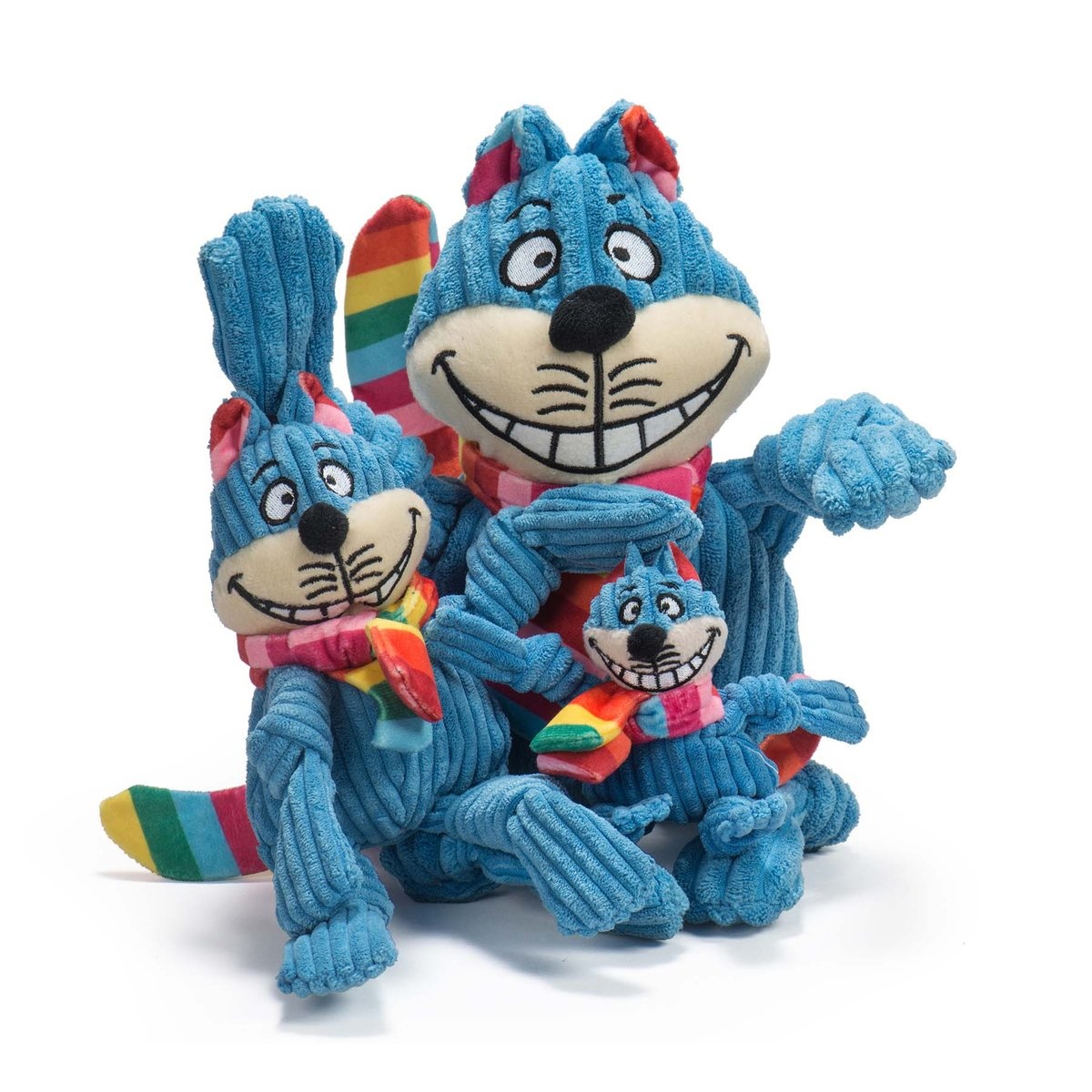 Hugglehounds® hondenknuffel rainbow cheshire cat knottie™ 25 cm – small