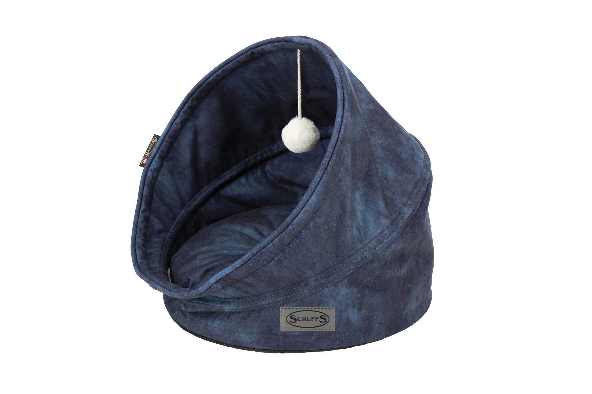 Scruffs kattenhuis scruffs kensington blauw 44×44 cm – eco-suède