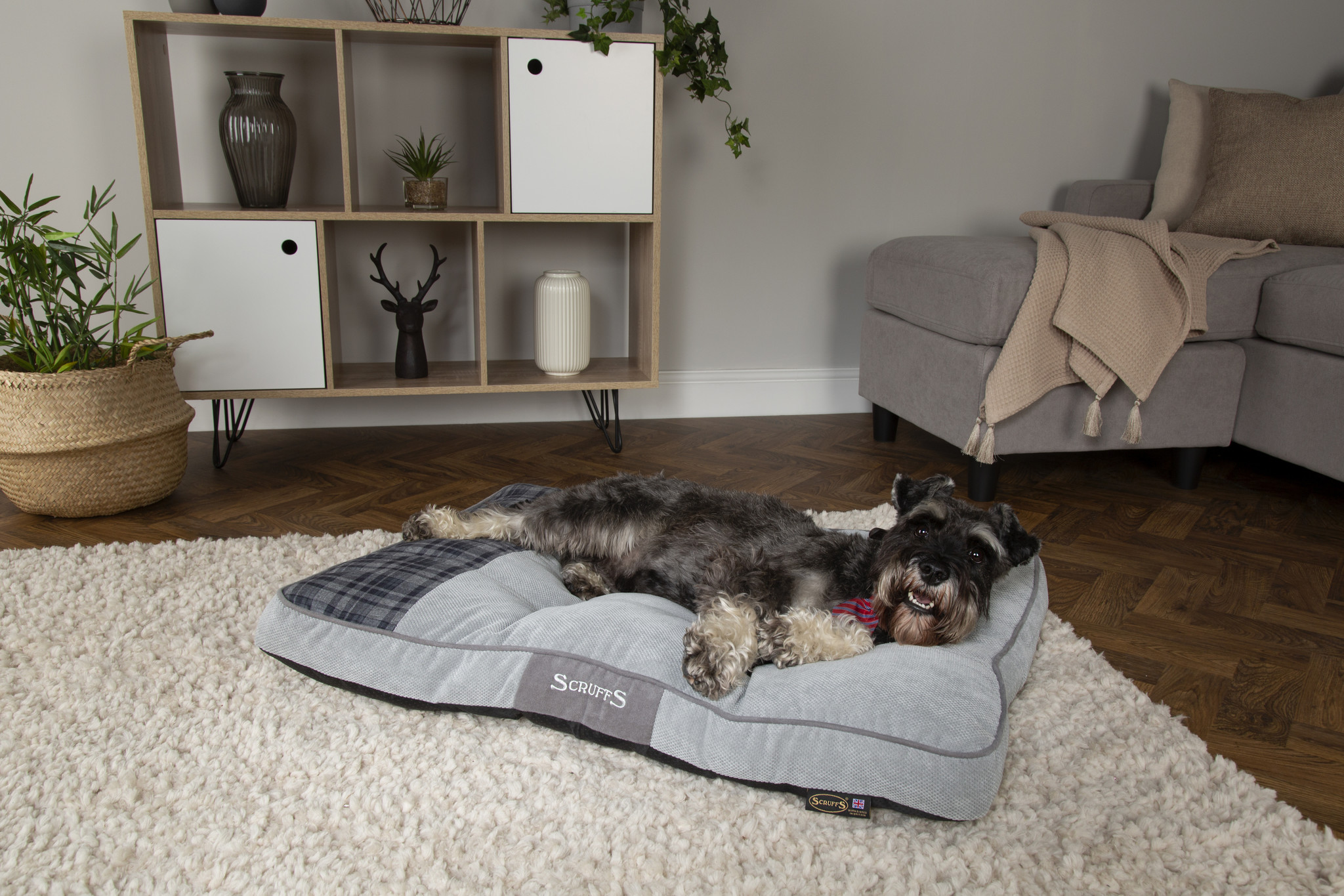 Scruffs hondenmatras highland grijs 100×70 cm – chenille stof