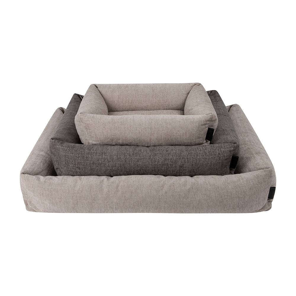 District 70 hush hondenmand | donkergrijs & cream - medium 80x60 cm