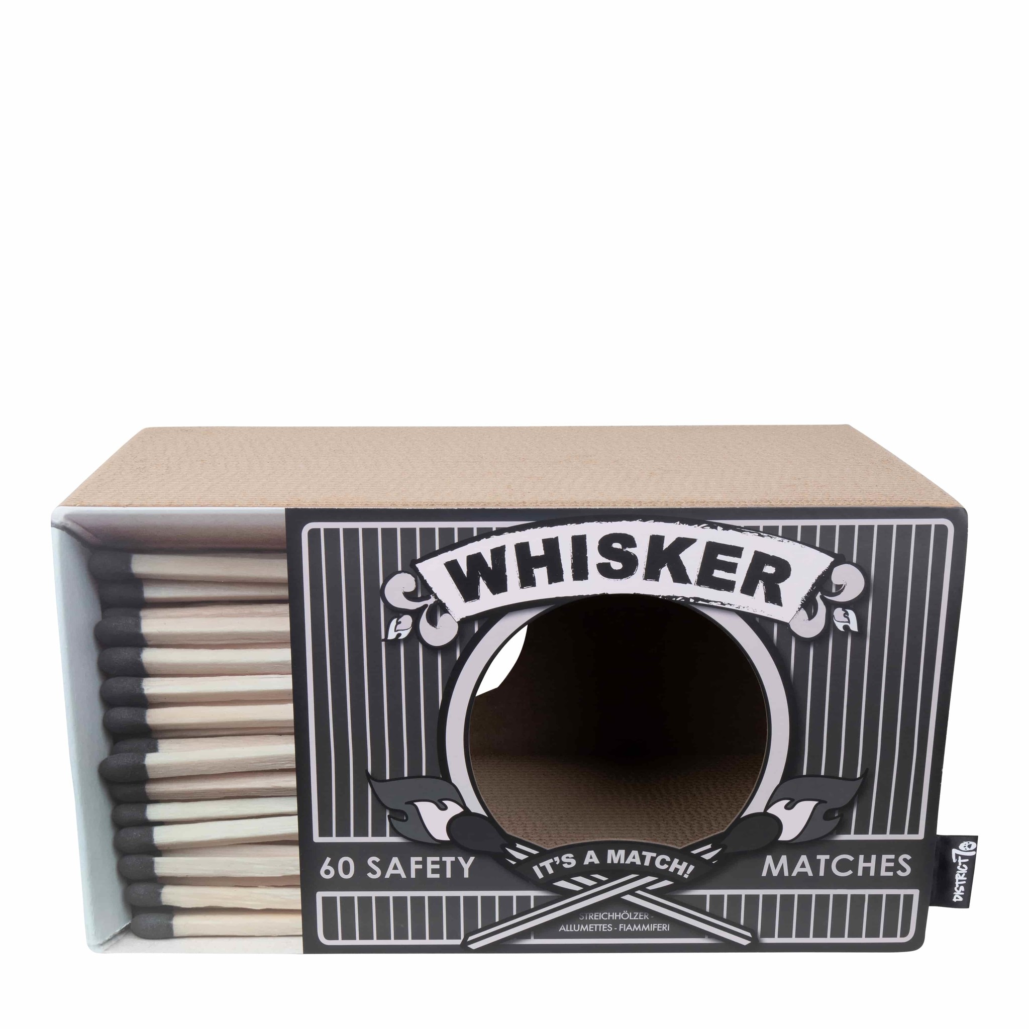 District 70 whisker kartonnen krabmeubel - zwart 55 x 29 x 30 cm