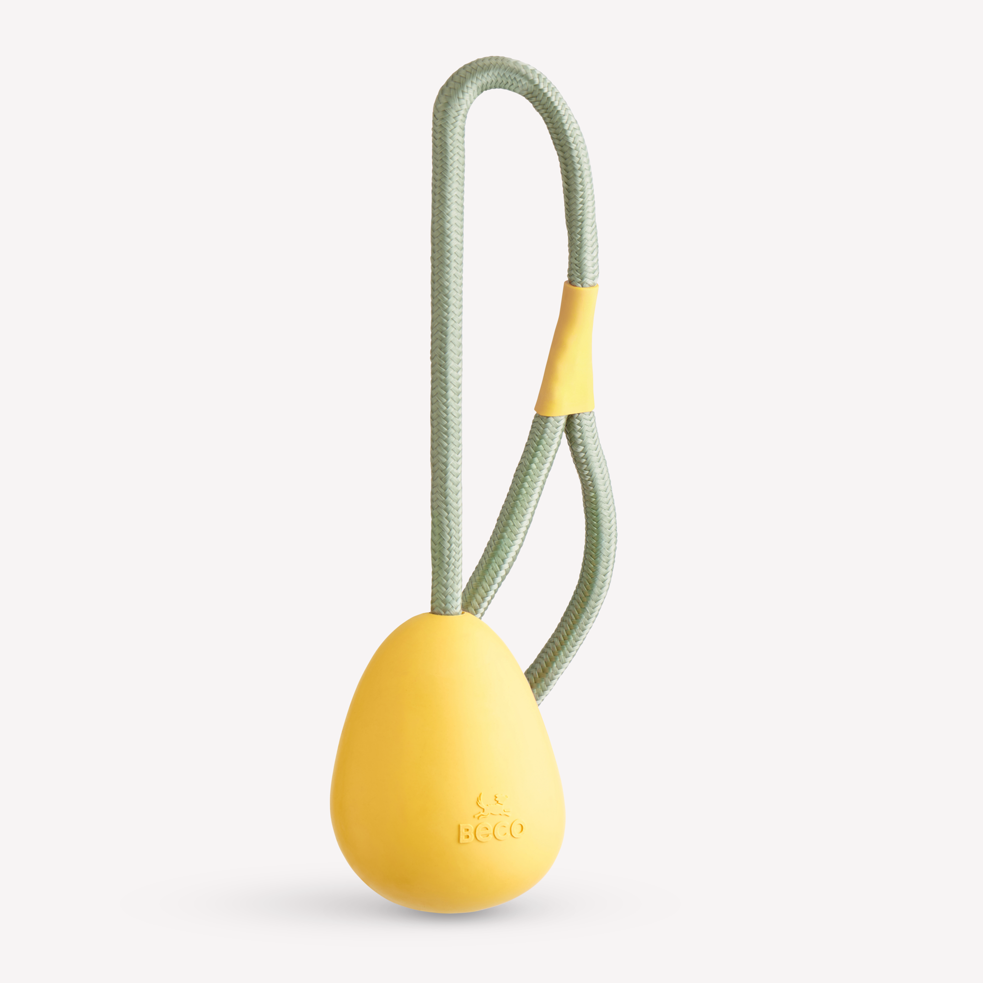 Beco slinger ball geel - natuurlijk rubber met gerecycled touw
