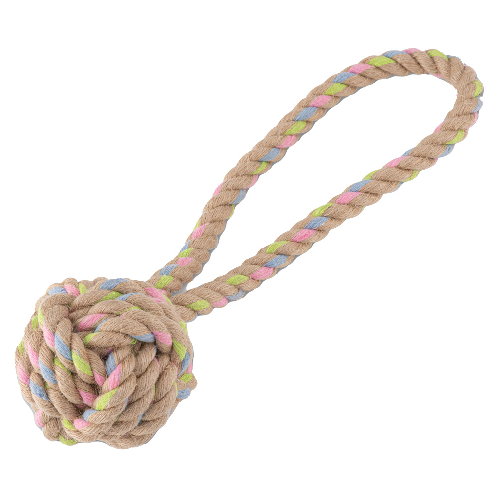 Hemp rope ball on loop