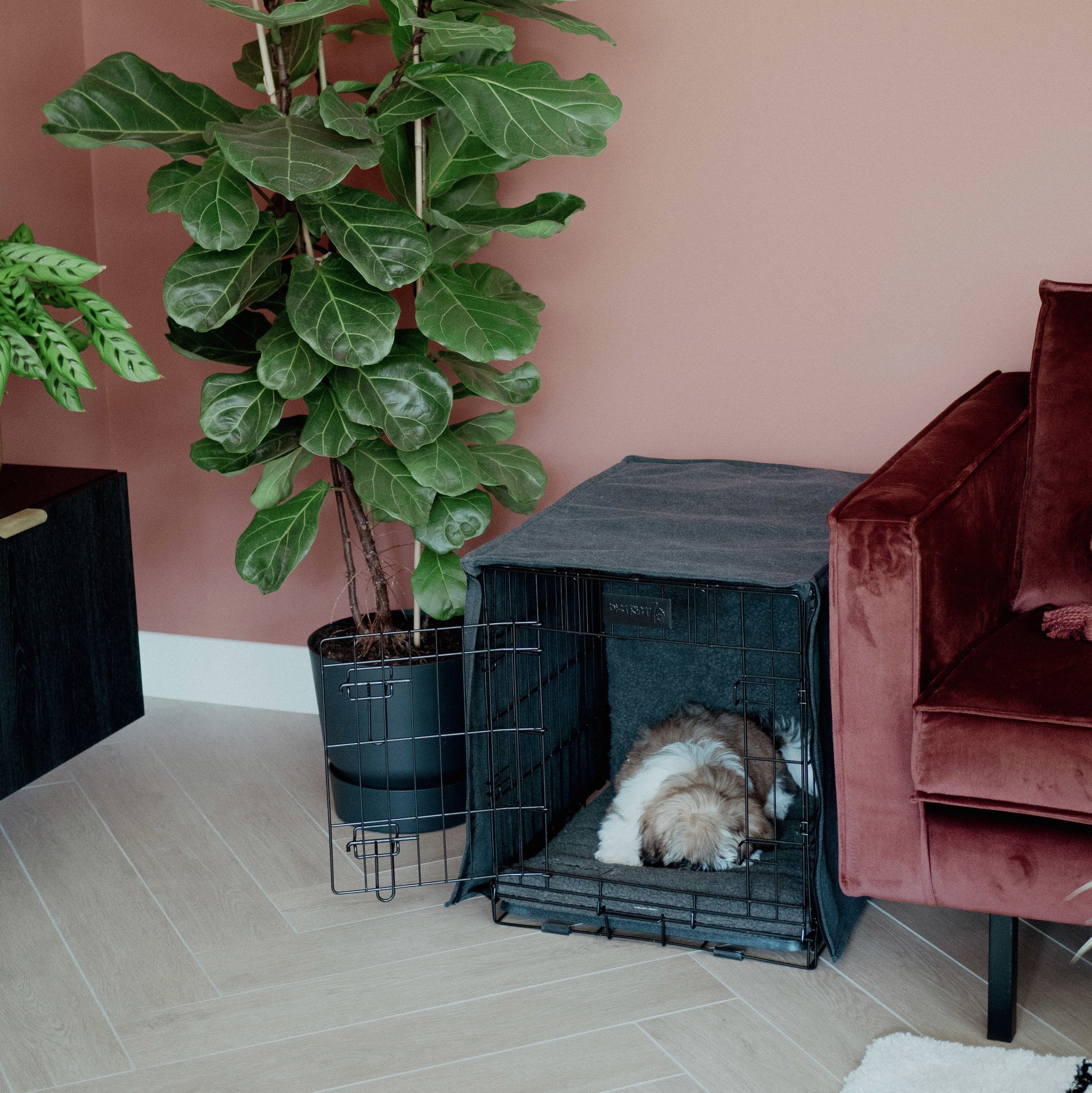 District 70 hondenbench hoes crate cover 61×46 cm – donker grijs