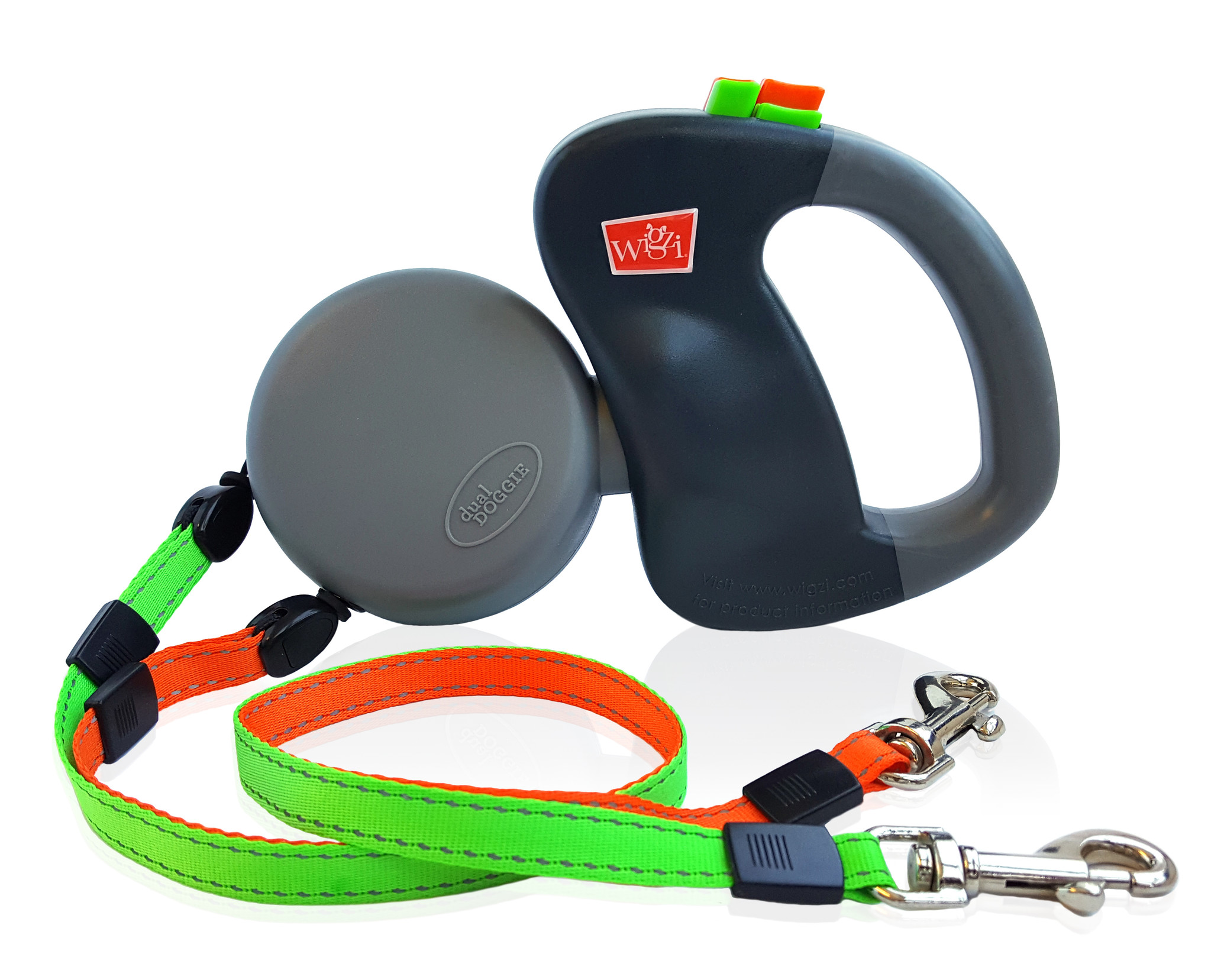 Wigzi dubbele hondenlijn dual doggie 2.0 10m – grijs