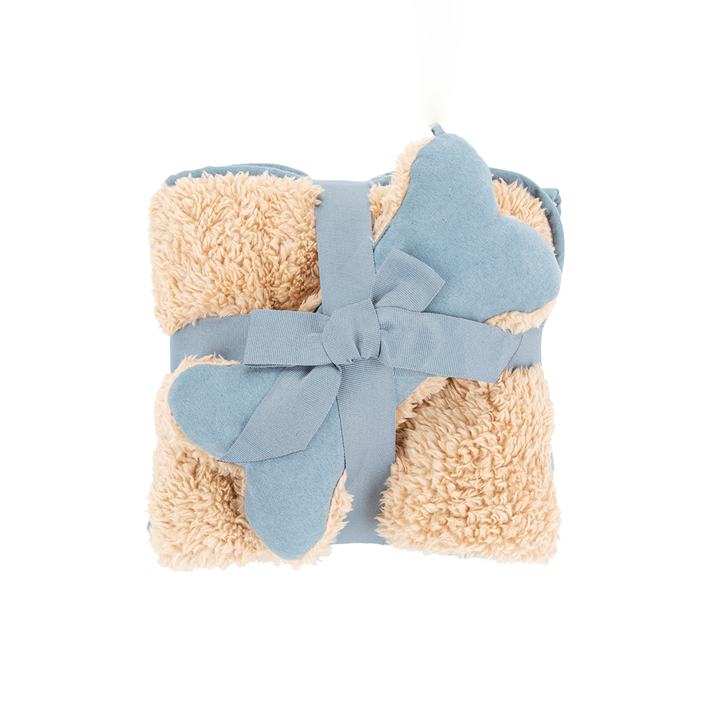 Scruffs cosy blanket & toy gift set | lagoon blue deken & bot