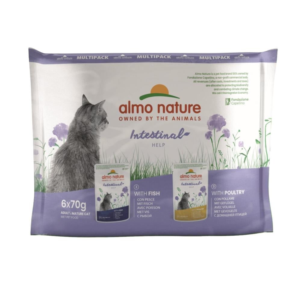 Intestinal help natvoer kat multi pack zakjes met vis en gevogelte