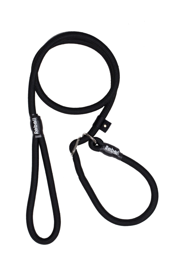 Rebel petz training leash | zwart, large 12mm x 140cm