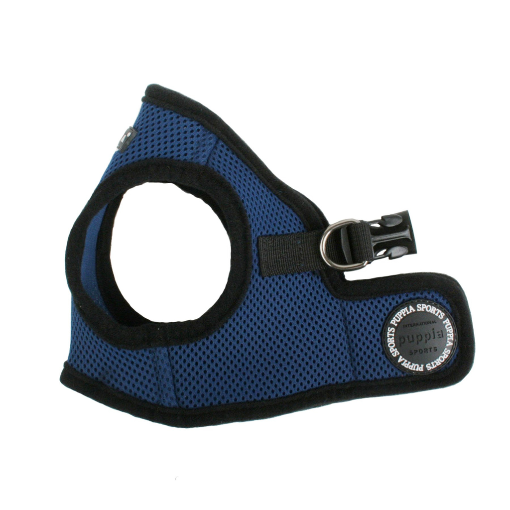 Puppia soft vest harnas | blauw, m medium (nek 29cm, borst 37-39cm)