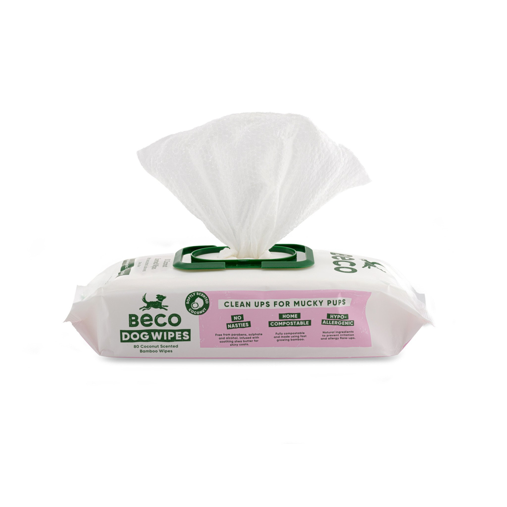 Beco bamboo dog wipes - coconut scented | 80 pack