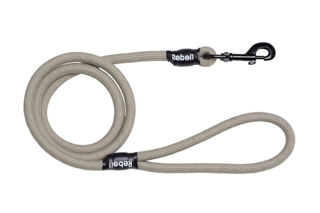 Rebel petz basic leash | taupe, large - 12 mm x 140 cm