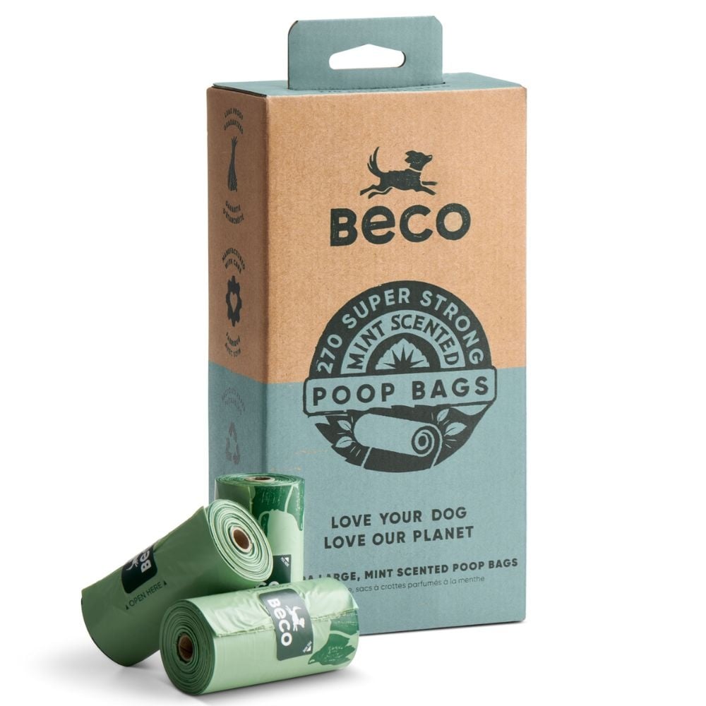 Beco poop bags recycled | mint scented value pack 270 (18x15)