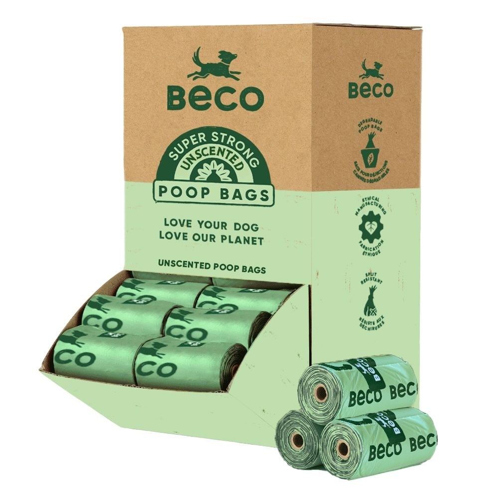 Beco poop bags recycled unscented counter display