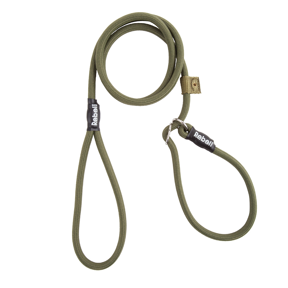 Rebel petz training leash | leger groen, small 8mm x 140cm