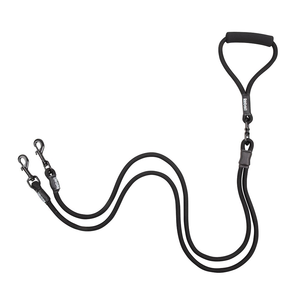 Rebel petz adjustable double dog leash | large 140 cm, ø 12 mm