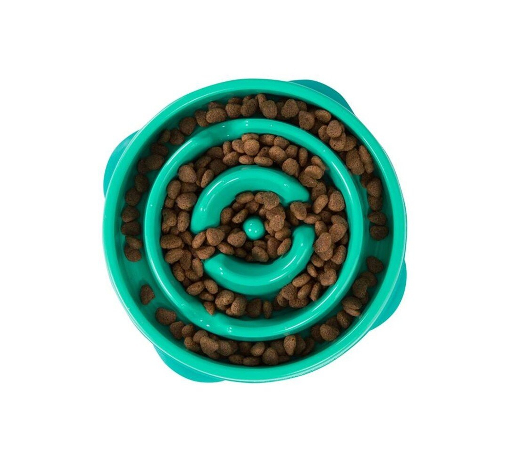 Outward hound fun feeder slo bowl | turquoise, 2 cups - 475 ml