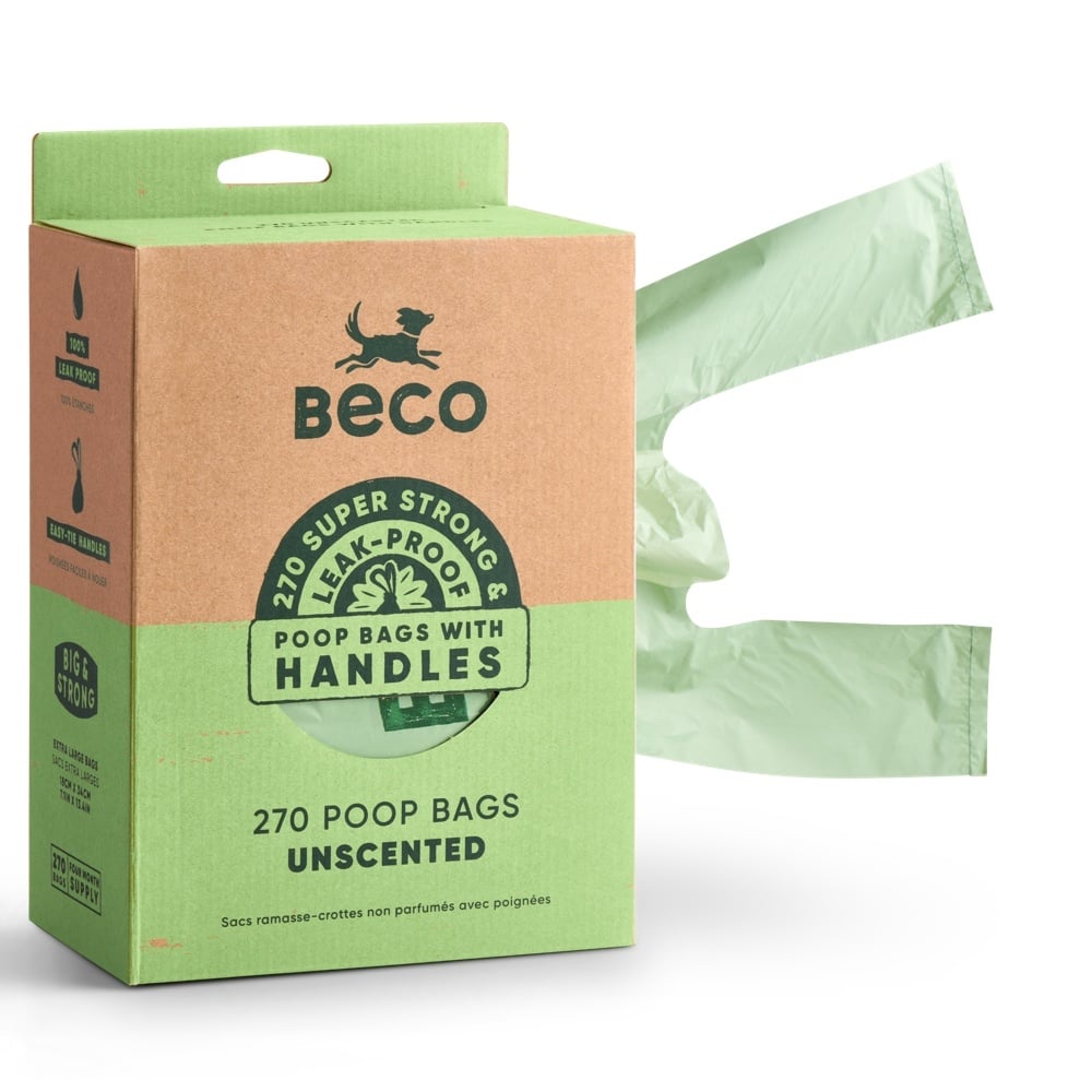 Beco poop bags recycled | unscented met handvatten (270)