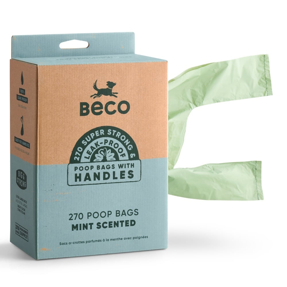Beco poop bags recycled | mint scented met handvatten (270)