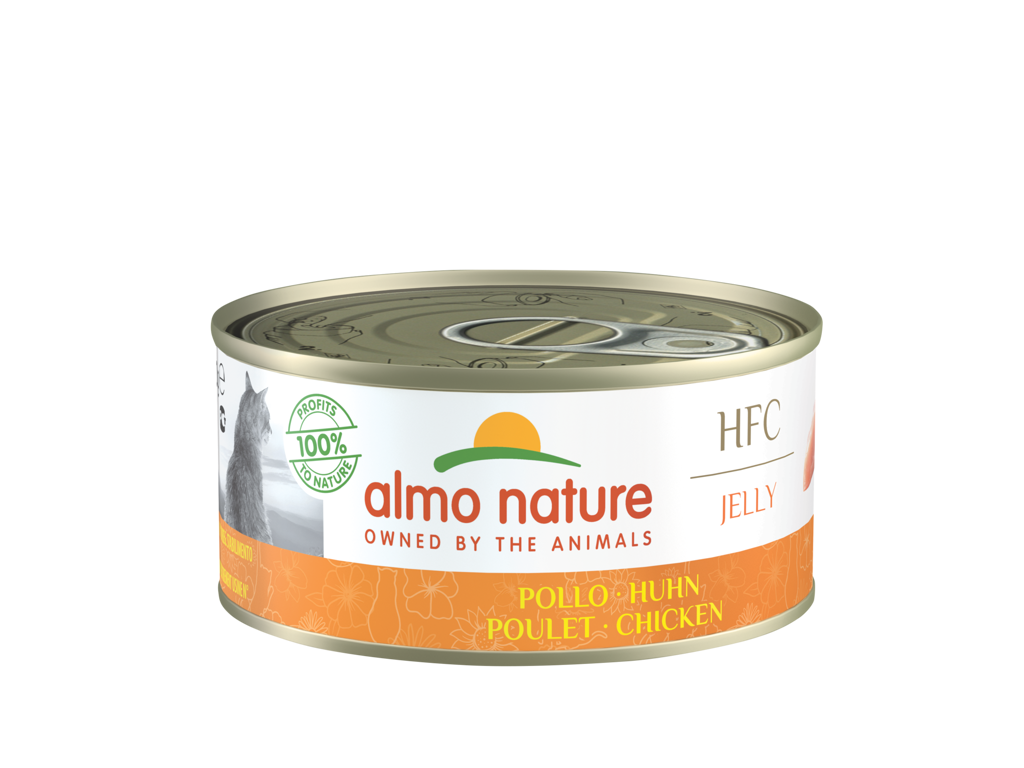 Hfc natvoer kat - jelly - blik  - 24 x 150g