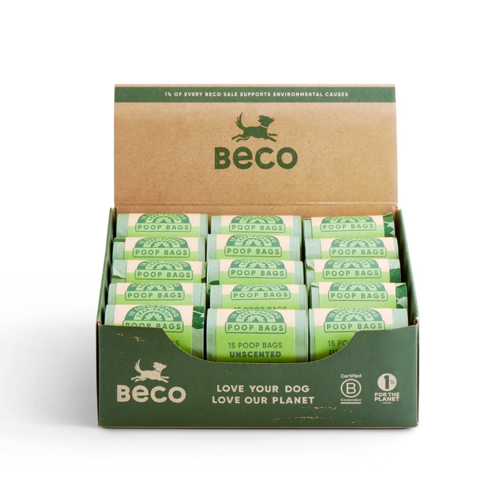 Beco poop bags recycled unscented display