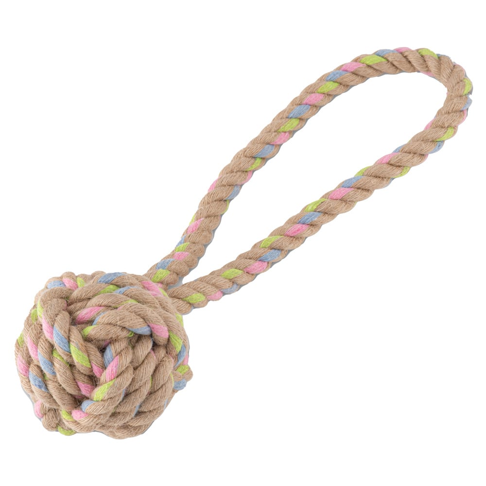 Hemp rope ball on loop