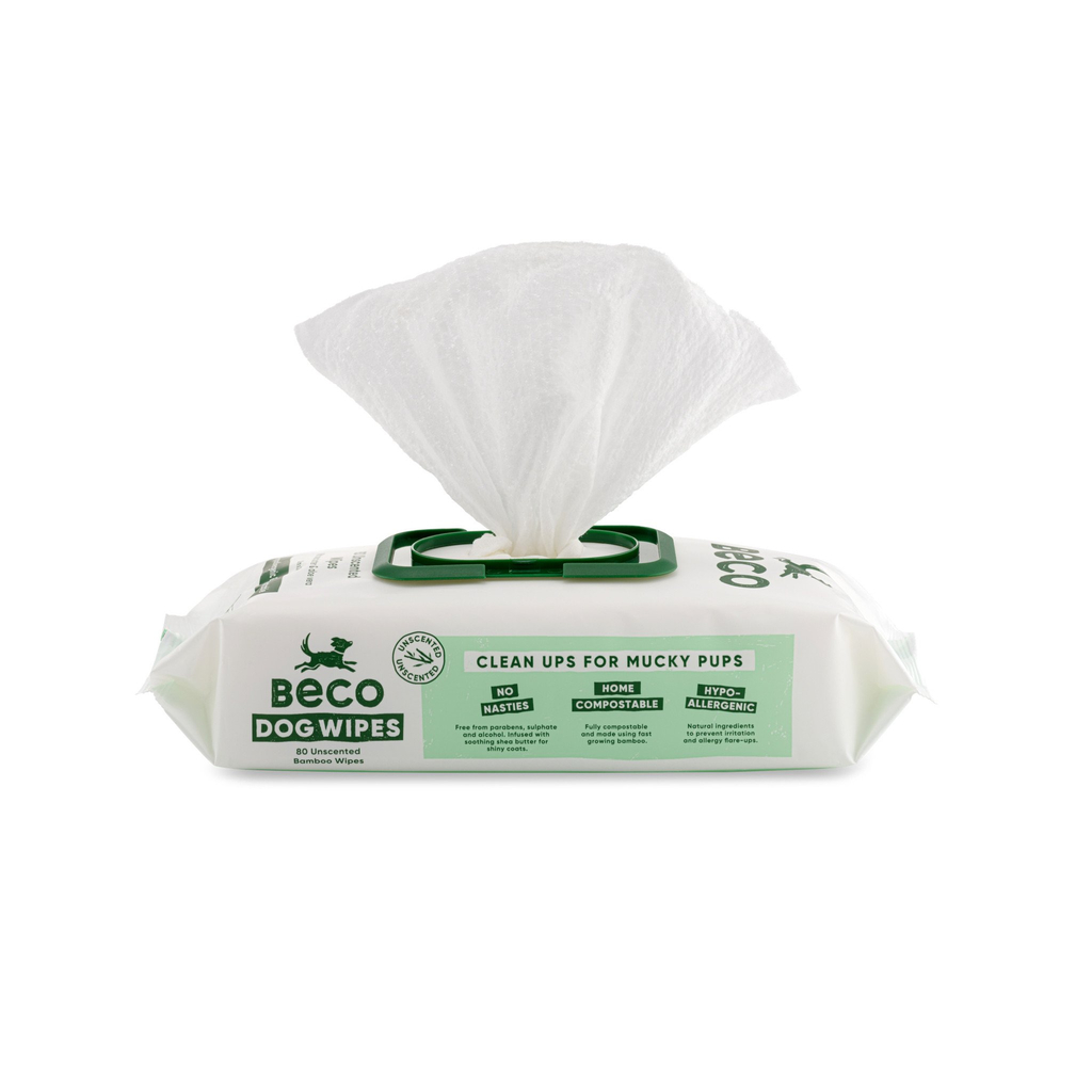 Beco bamboo dog wipes | unscented - 80 pack