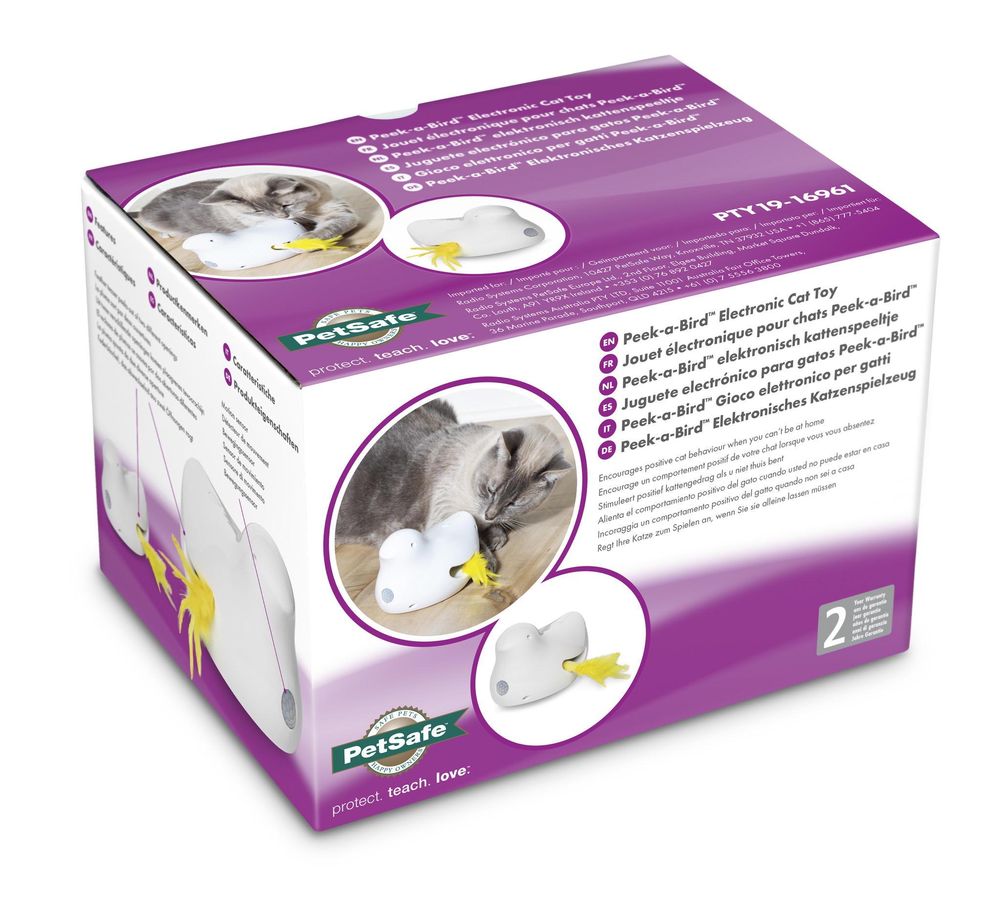Petsafe elektronisch kattenspeeltje peek-a-bird – automatisch met veertjes