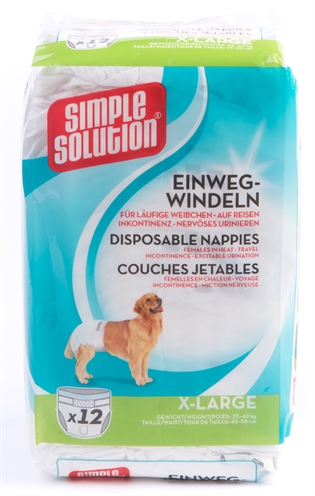 Simple solution wegwerp honden luier | xl 12st 45-58 cm