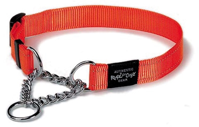 Rogz for dogs lumberjack halfslip halsband | oranje 25mm 43-73cm