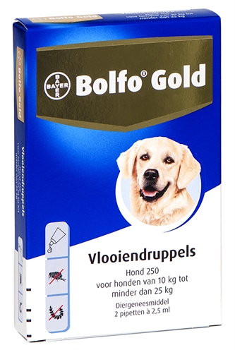 Bolfo bolfo gold hond vlooiendruppels | 250 2 pipet