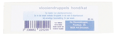 Dierendrogist vlooiendruppel natuurlijke olien | 20 ml