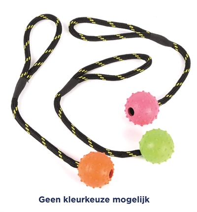 Happy pet tough toys bal studded aan touw rubber | 22x6x6 cm