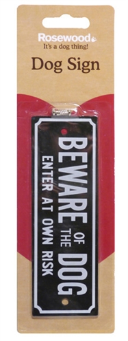 Rosewood beware of the dog waakbordje | 15x5 cm