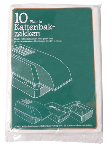 Merkloos plastic kattenbakzak extra groot | 51x20x46 cm