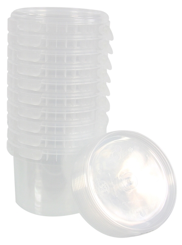 Merkloos emmer pp rond 0,36 ltr | glasheldere deksel 10 st