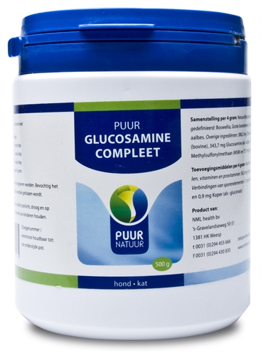 Puur natuur glucosamine extra compleet voor hond en kat | 500 gr
