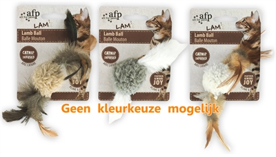 Afp lamb ball lamswol met veren | 5x5x3 cm