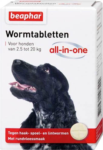 Beaphar wormtablet all-in-one hond | 2,5-20 kg, 2 tbl