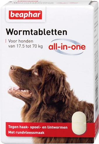 Beaphar wormtablet all-in-one hond | 17,5-70 kg 2 tbl