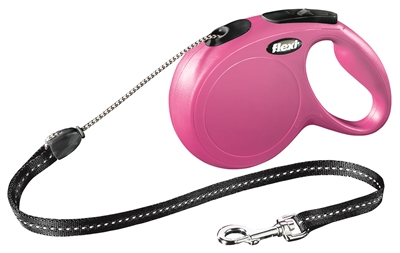 Flexi rollijn classic cord roze | m 8 mtr
