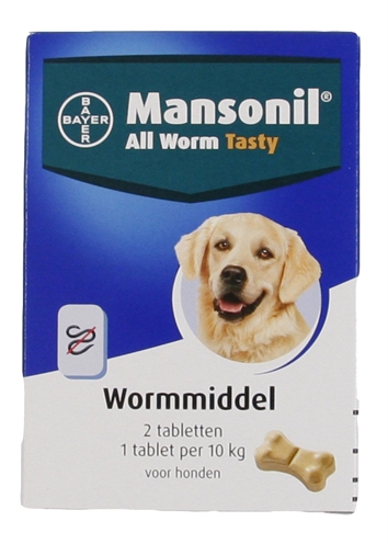 Mansonil hond all worm tasty tabletten | 2 st