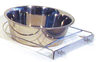 Merkloos rvs hondenbak met schroefhouder | 21 cm