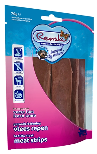 Renske vlees strip lam 70 gr | gezonde beloning