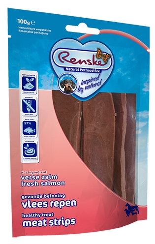Renske gezonde beloning vlees strip zalm | 100 gr