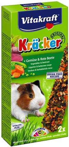 Vitakraft cavia kracker groente | 2 in 1 snack voor cavia's
