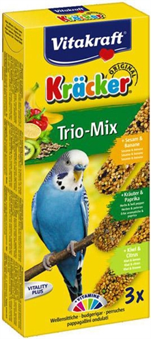 Vitakraft parkiet kracker 3 in 1 | vijgen, banaan-sesam, kiwi