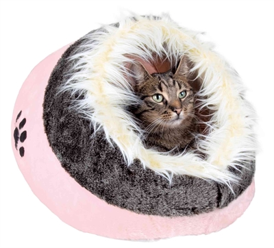Trixie kattenmand iglo minou roze / grijs | 36x26x41 cm