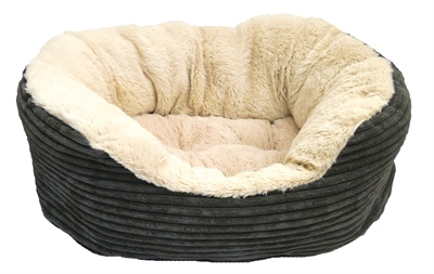 Rosewood hondenmand ovaal | jumbo cord pluche grijs/crème 51 cm